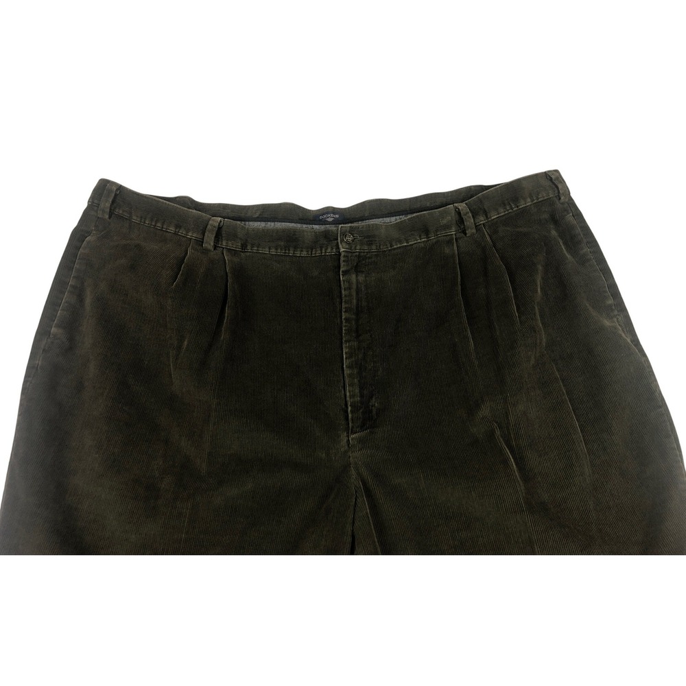 Dockers Mens 56x32 Pleated Corduroy Pants Olive Green Vintage 2000s Big and Tall - Picture 6 of 9